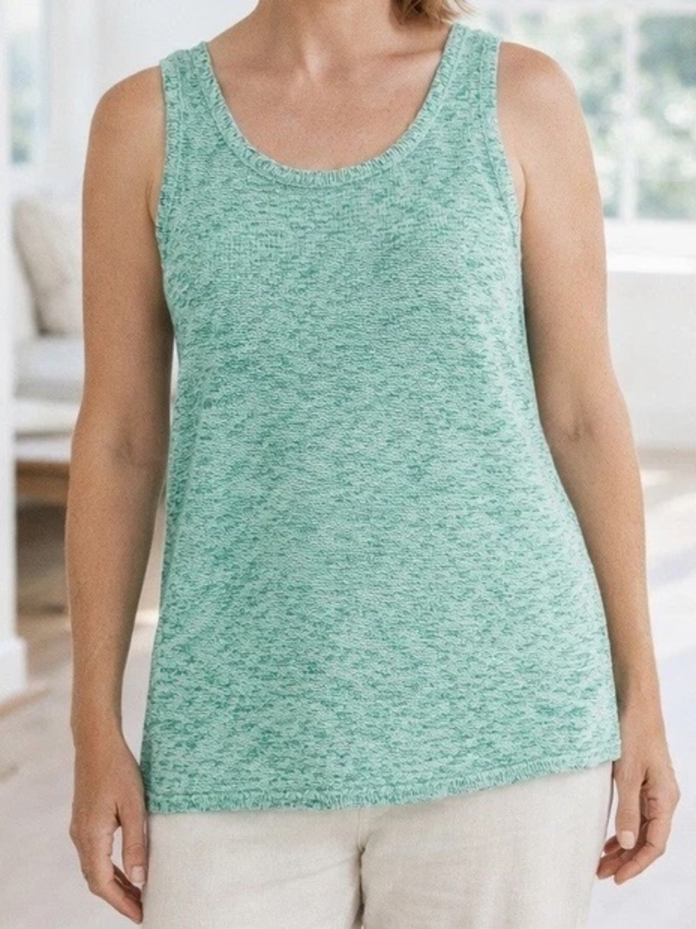 J. Jill Womens Heavy Knit Sweater Tank Top Size Medium Petite Coastal Grandma